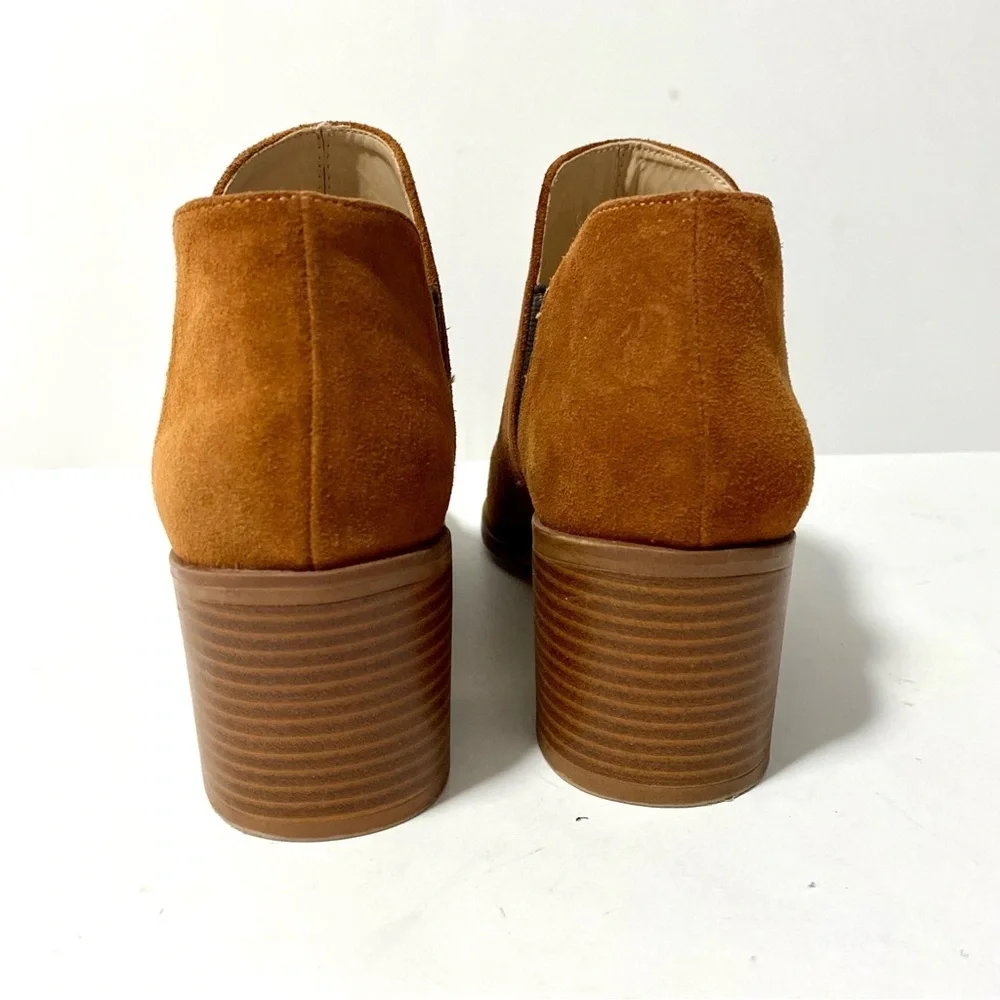 ZARA Basic Collection Brown Slip-on Suede Ankle Booties Size US 8.5 EU 39